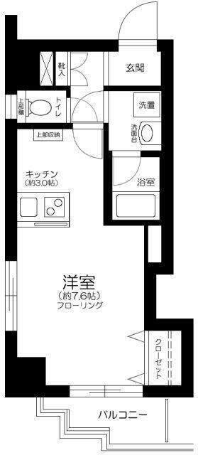 GRACE ONE(ワンルーム/4階)の間取り写真