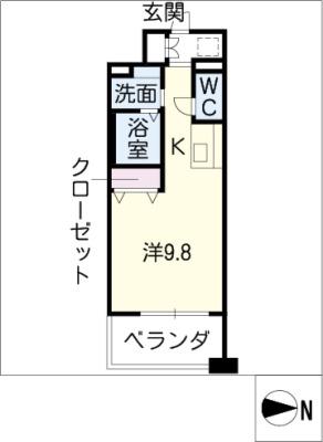 N.S ZEAL大曽根(ワンルーム/4階)の間取り写真