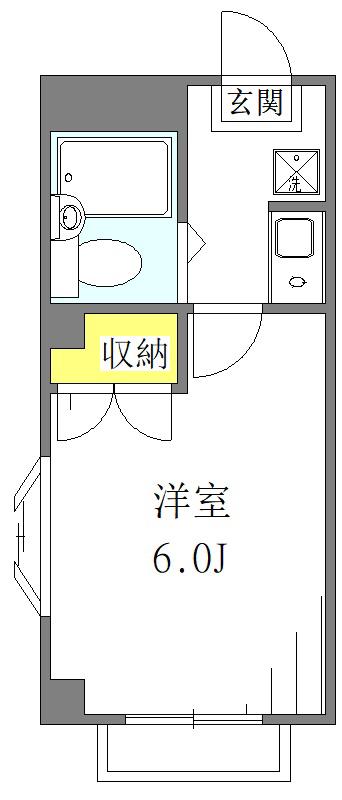 明倫ハイツ(1K/1階)の間取り写真