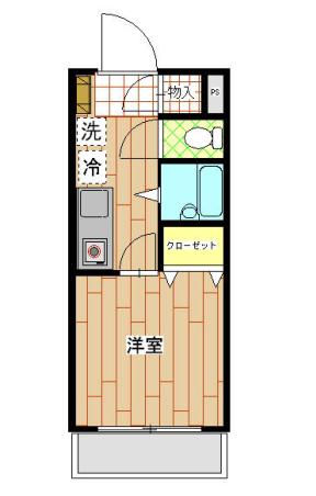 リライアンス(1K/2階)の間取り写真