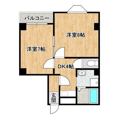ラパンジール大国5(2DK/3階)の間取り写真