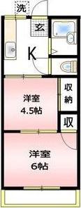 レピュート茅ヶ崎(2K/1階)の間取り写真