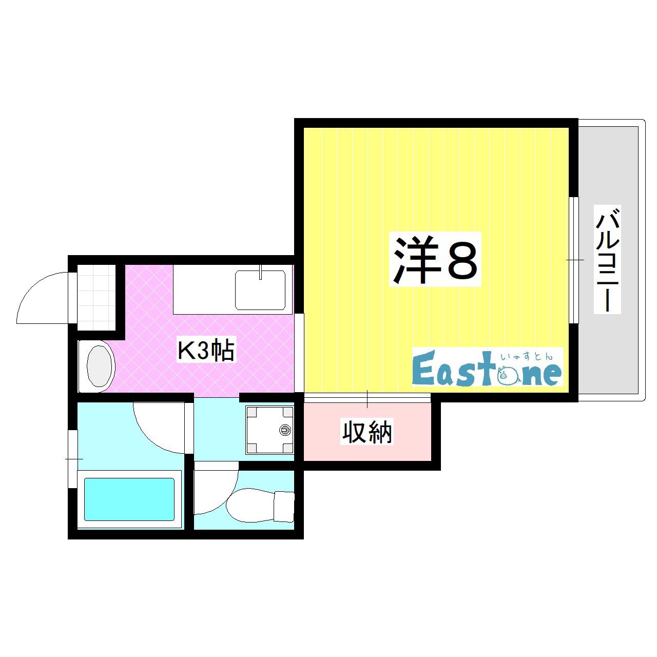F・アネックス(1K/3階)の間取り写真