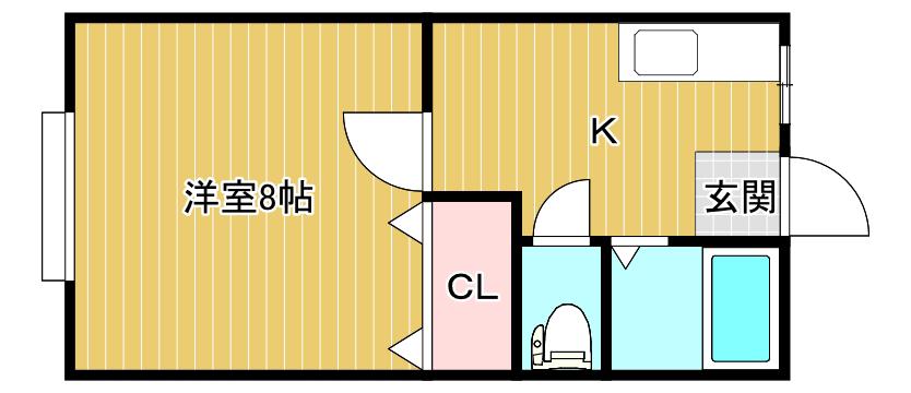 ストークハウスA(1K/2階)の間取り写真