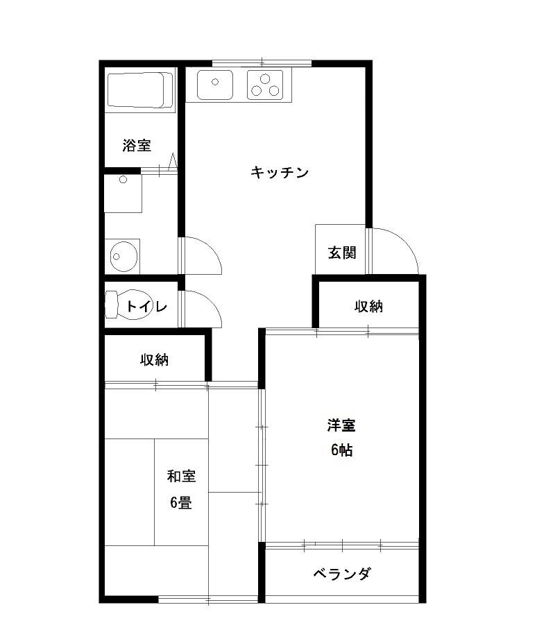 スワハイツ A(2DK/2階)の間取り写真