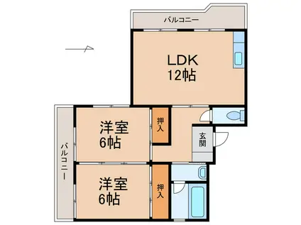 フェリースマンション(2LDK/4階)の間取り写真