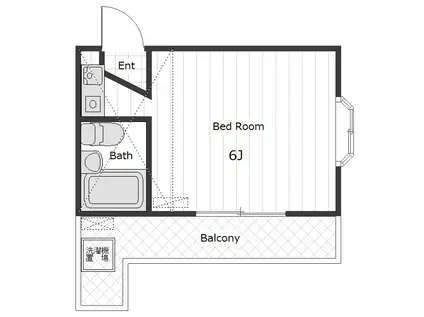 アートパレス新河岸NO6(ワンルーム/2階)の間取り写真