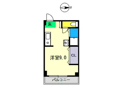 フェリオ澤田(ワンルーム/4階)の間取り写真