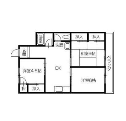 小西ビル(3DK/2階)の間取り写真