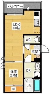 REGALEST-SMART SALVIA(1LDK/1階)の間取り写真