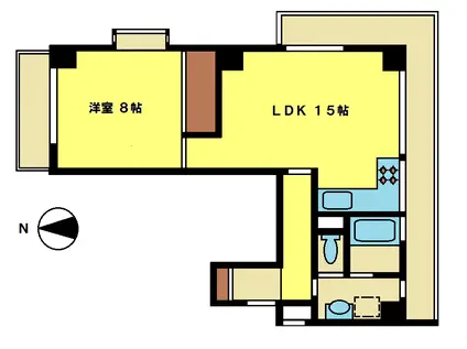 白金ヒルズ・ナラ(1LDK/3階)の間取り写真