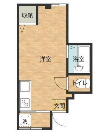 宮脇扇町第1マンション(ワンルーム/2階)の間取り写真