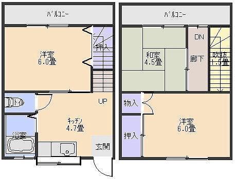 コーポK2(3DK/2階)の間取り写真