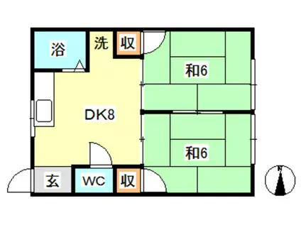 バンブーM(2DK/2階)の間取り写真