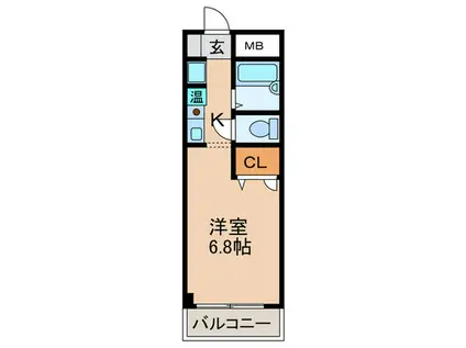 パークサイド梅ノ木(1K/3階)の間取り写真