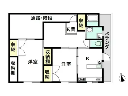 市場町2K(2K/2階)の間取り写真