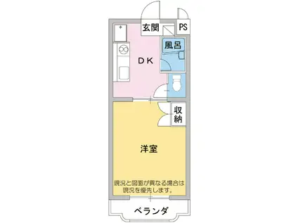 ソレーユ富士(1DK/1階)の間取り写真