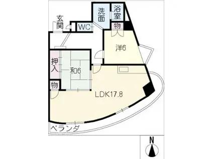 フォレスト岐阜(2LDK/4階)の間取り写真