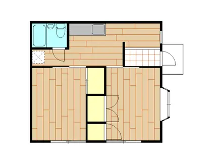 グリーンハイツK(2K/1階)の間取り写真