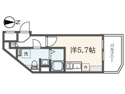 タスキSMART不動前II(ワンルーム/5階)の間取り写真