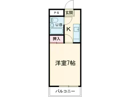 ハイツ銭成(1K/3階)の間取り写真