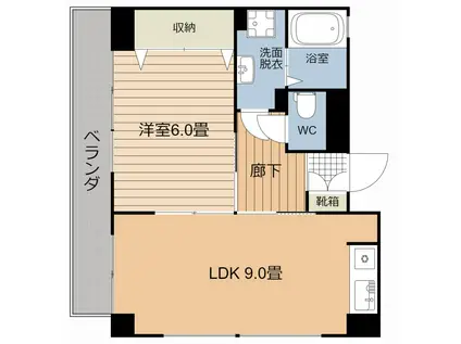 ライブARATA(1LDK/5階)の間取り写真