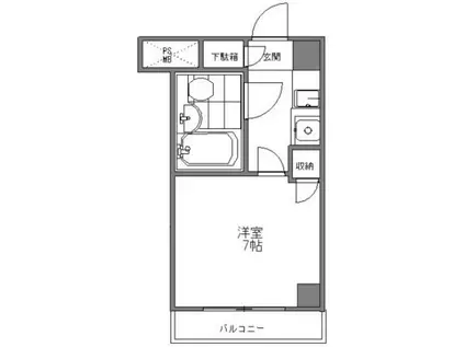 ライオンズマンション東新小岩(1K/4階)の間取り写真