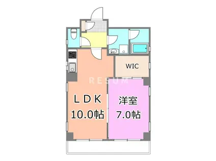 フェリークス院内(1LDK/2階)の間取り写真