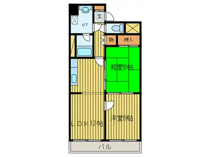 エクレール羊が丘(2LDK/2階)の間取り写真