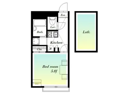 レオパレス学園東町(1K/2階)の間取り写真