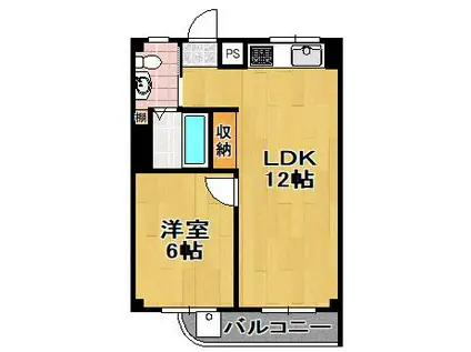 松栄大正ハイツ(1LDK/2階)の間取り写真