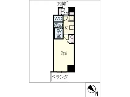 エステムコート名古屋グランツ(1K/10階)の間取り写真