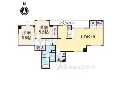ヴィンテージハウス大和高田(2LDK/2階)の間取り写真