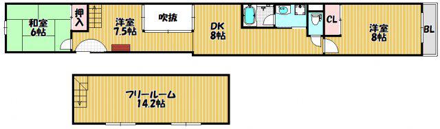 STEPY(3LDK/2階)の間取り写真