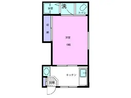 タチバナ荘 第一(1DK/2階)の間取り写真