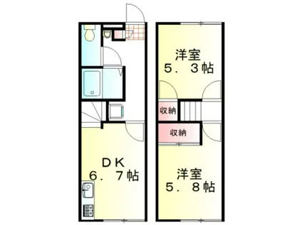レオパレスNEW砂田14215(2DK/1階)の間取り写真