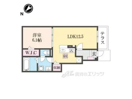 フォレ・リヴィエール1(1LDK/1階)の間取り写真