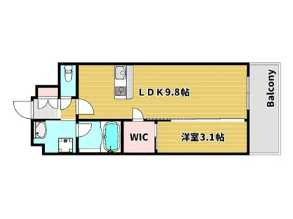 KABAYA GARDEN HAKATA(1LDK/2階)の間取り写真