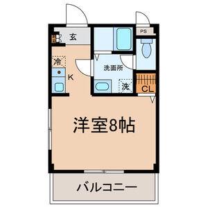 オータム・ライトⅡ(1K/2階)の間取り写真