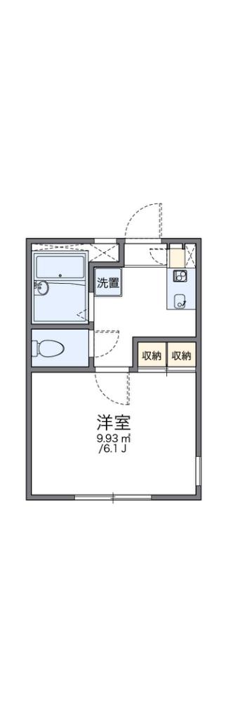 レオパレスパルファン(1K/2階)の間取り写真