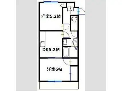 カサベルデTYO I(2DK/2階)の間取り写真