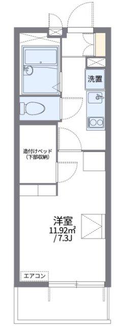 レオパレスドゥジェーム鳴尾(1K/4階)の間取り写真