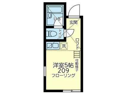 ユナイト天王町コニーホーキンス(ワンルーム/2階)の間取り写真