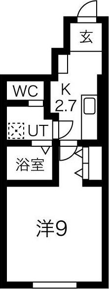 LEBEL VIER(1K/1階)の間取り写真