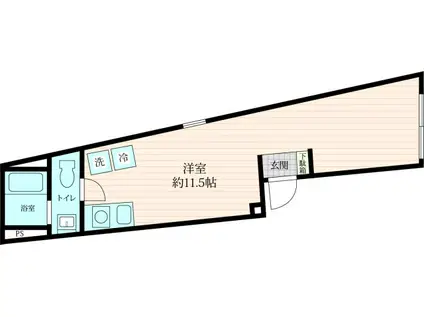 インス・トリューメンII(ワンルーム/1階)の間取り写真