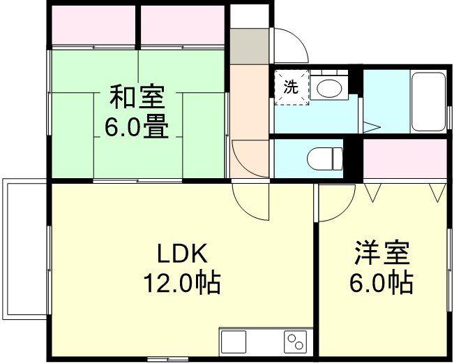 グレイスフル(2LDK/1階)の間取り写真