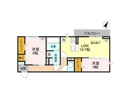 CLASSEUM 幸西 II(2LDK/2階)の間取り写真