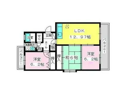 スプリングコートI・II(3LDK/4階)の間取り写真