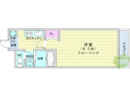 ヴィラ青葉(1K/1階)の間取り写真