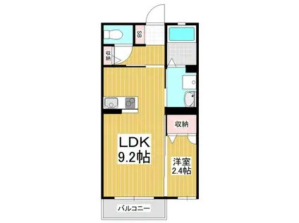 クロリ ピエス(1LDK/1階)の間取り写真